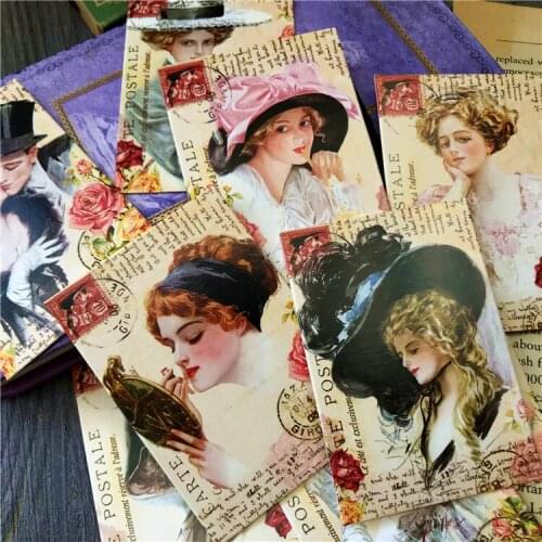 KLJUYP English Manor European Ladies Material Paper Travel Journal Craft DIY Scrapbooking Junk Journal Diary Album TN Decorative