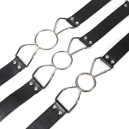 Leather Sex Toys Ring Gag Flirting Open Mouth O-Ring During Sexual Bondage BDSM Roleplay Adult Erotic Play For Couples Products