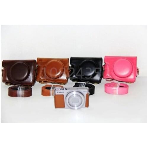 Leather Case digital Camera Bag for Canon G9X G9 X G9 X Mark II G9X2 protector Cover With shoulder Strap