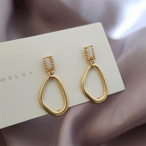 S925 pin Korean geometric irregular metal material creative earrings, retro womens earrings, 2020 new jewelry