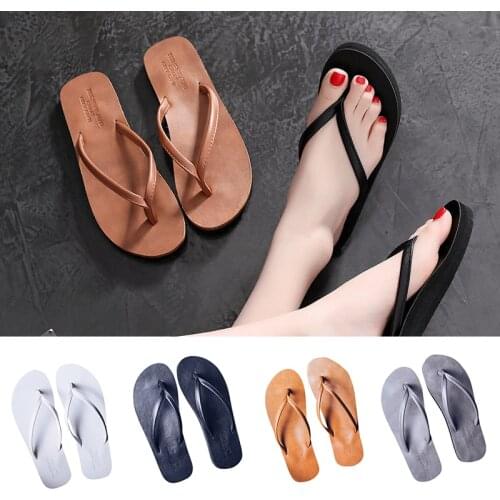 Summer Light Couple Flip Flops PU Men Women Beach Slippers Home Flip Flop Chanclas Hombre Indoor Slipper Tongs Pour Hommes
