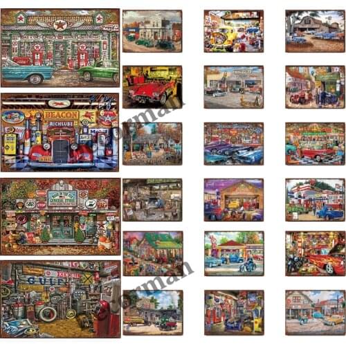 [ Mike86 ] Garage Store Motor oil Metal Sign Vintage Wall Posters iron Painting Gift art decor for Bar LTA-1741 20*30 CM