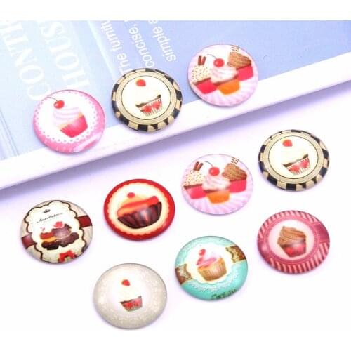 Fashion Stained Glass Buckle 20pcs/Lot 10MM/18MM MIxed Colorful Fashion Photo Glass Cabochons Color Cabochons For Bracelet