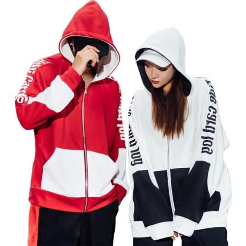 Spring and autumn new high street printing hoodie mens bottoming shirt sports style sweatershirt cardigan couple clothing