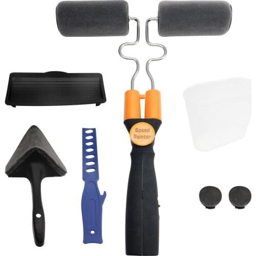 Telescopic Rod Seamless Roller Paint Brush Set Double Paint Runner Pro Kit Roller Wall Brush Set Track Painting Tool