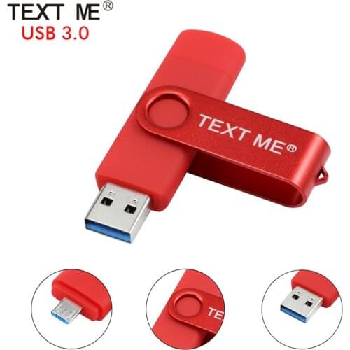 TEXT ME High Speed usb3.0 OTG USB FlashDrive 3.0 Pen Drive 64gb 32gb 16gb Pendrive 2 in 1 Micro Usb Stick for Android SmartPhone