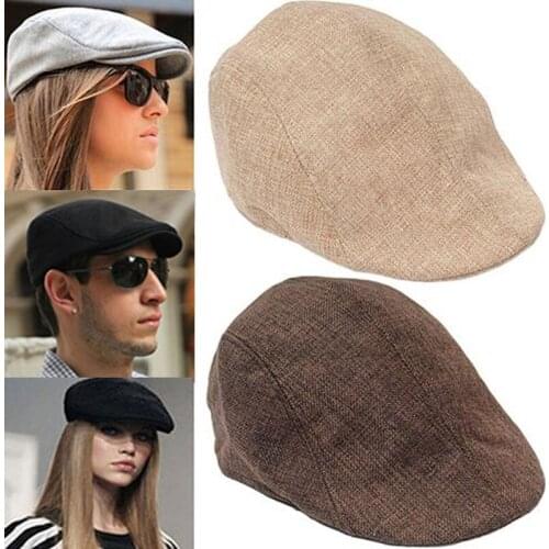 New Flax Beret Men Golf Driving Cabbie Hat Spring And Autumn Comfortable And Breathable Unisex Peaked Cap