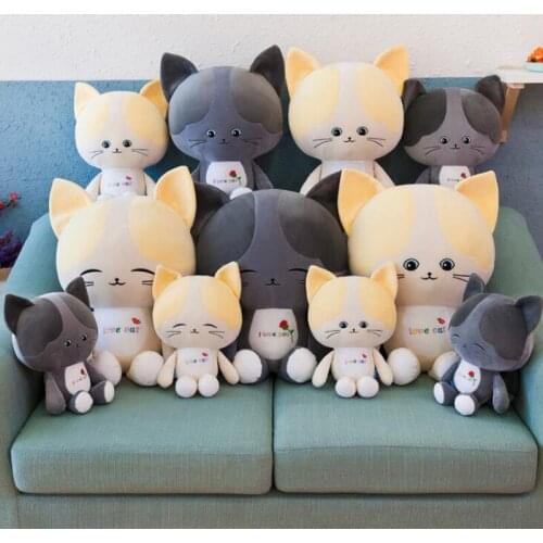 Cute Creative New Software Couple Kitten Plush Toy Cartoon Cat Doll Down Cotton Doll Pillow Girl Birthday Gift Home Furnishings