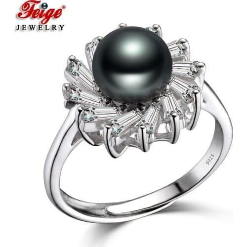 High Quality Fashion 925 Sterling Silver Natural Freshwater Pearls Ring for Women Gifts Party Jewelry Ring Bijoux Wholesale