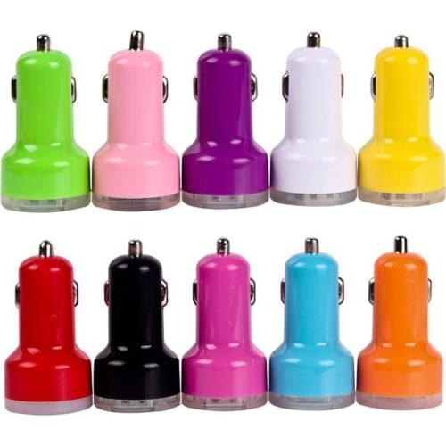 High Quality Mini Micro Auto Universal Dual 2 Port USB Car Charger adapter for IPhone IPad 2.1A Travel Car Charger 500pcs/lot