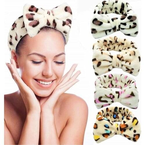 Women Headband For Washing Wash Face Bow makeup Hairbands Girls Elastic Holder Hair Strap Bands Ears Turban Hair Accessories