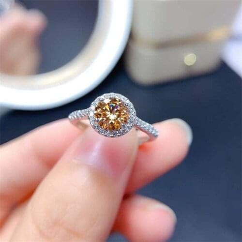 QTT Women Fashion 925 Sterling Silver Ring Elegant Natural Yellow Cubic Zirconia Jewelry Wedding Engagement Party Rings