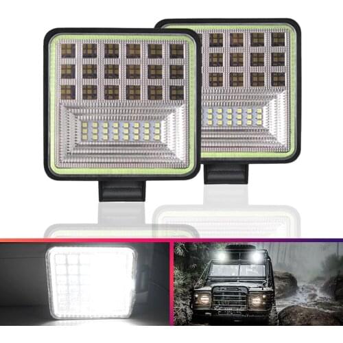 126W 42LED Work Lights bar Square Flash Spotlight 12V 24V Car Auto Truck Off Road Offroad Accessories motorcycle Excavator Atv
