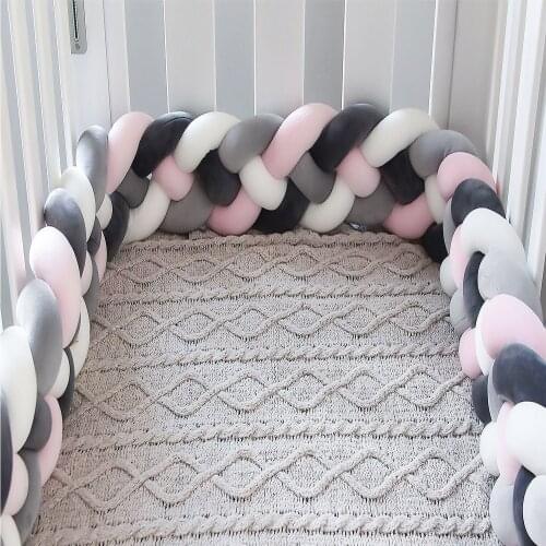 3M 4 Braided Baby Bumper Newborn Crib Pigtail Baby Bed Cot Protector Baby Cri Bumper Tour De Lit Bebe Tresse Room Decoration