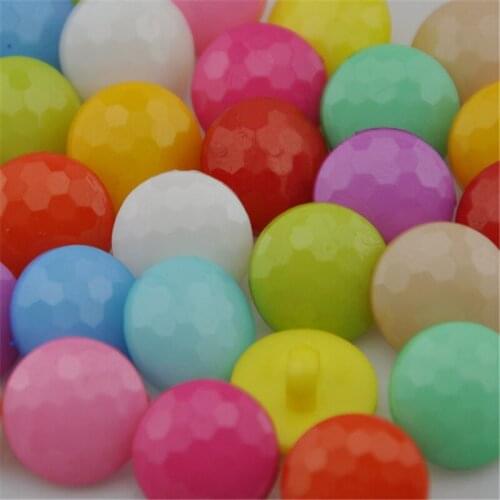 50 pcs 14mm Cute Round Plastic Button lot Mix color Craft/Appliques PT02