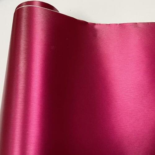 50cm*152/200/300cm Rose Red Chrome Metallic Brushed Aluminum Vinyl Air Bubble Car Wrap Film Car Sticker Styling Auto Foil