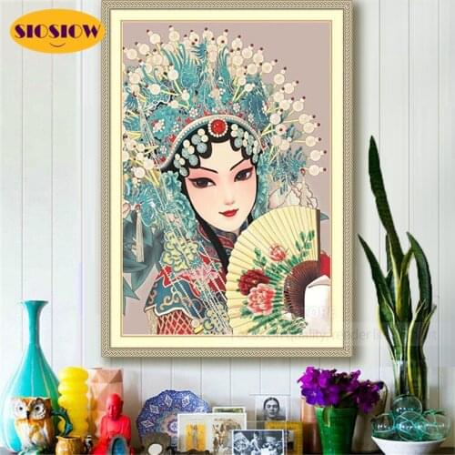 5D Dimond Painting Peking Opera Woman Poster DIY Full Square Round Diamond Mosaic Embroidery China Cross Stitch Art Crafts Gifts