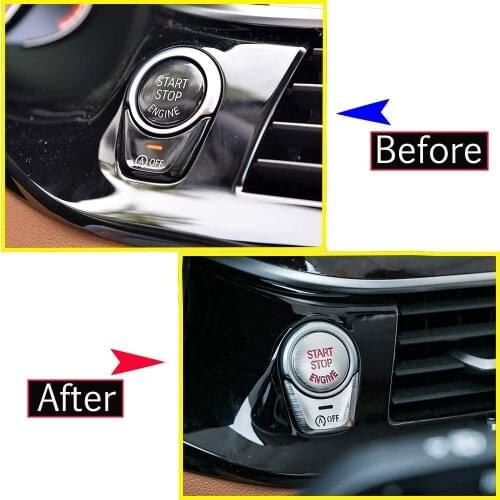 Aluminum Alloy Car Start Stop Engine Switch Button Trim Cover For BMW New 5 Series G30 2017 2018