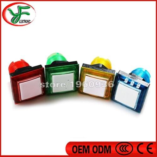 Free shipping 2pcs/lot 33mm*33mm translucent lighted Illuminated Push Button with microswitch LED