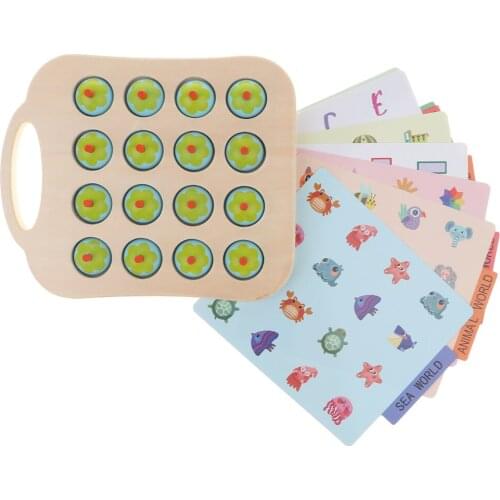 Wooden Flower Memory Chess Memory Matching Training Board Game Kids Toy Gift