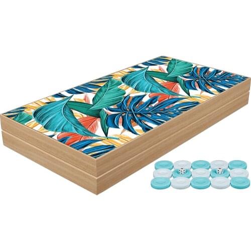 Classic Tropic Backgammon Set First Quality MDF Family Board Games Gift For Birthday New Year Black Friday Female Male Friend