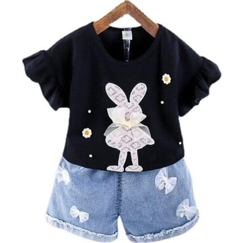 New Summer Fashion Baby Girls Clothes Suit Children Cute T-Shirt Shorts 2Pcs/Sets Toddler Casual Costume Outfits Kids Tracksuits