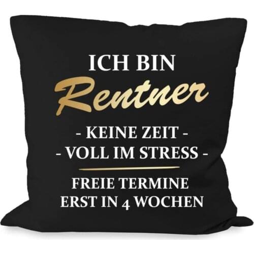 Square Canvas Pillowcase 18 Inch Soft Cushion Cover I Am Pensioner No Time Full in Stress Ornamental Pillow