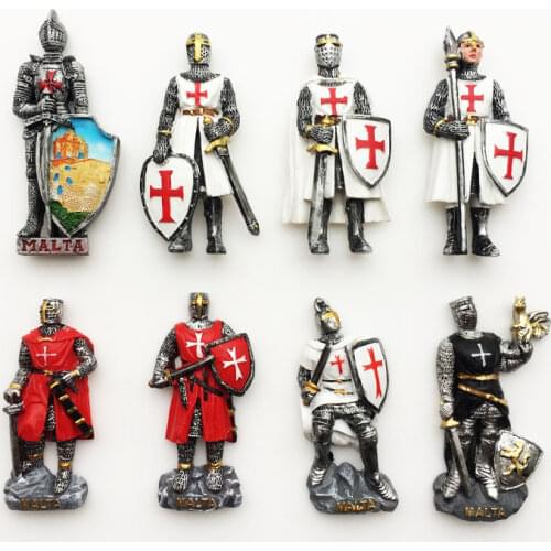 Malta Creative Tourism Commemorative Decorative Crafts Three-dimensional Painted Samurai Magnetic Fridge Magnet