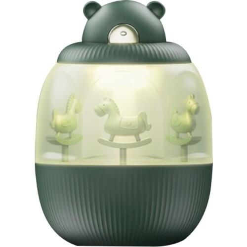 Mini Air Humidifier Aroma Essential Oil Diffuser LED Desktop Carousel Music Box 425B