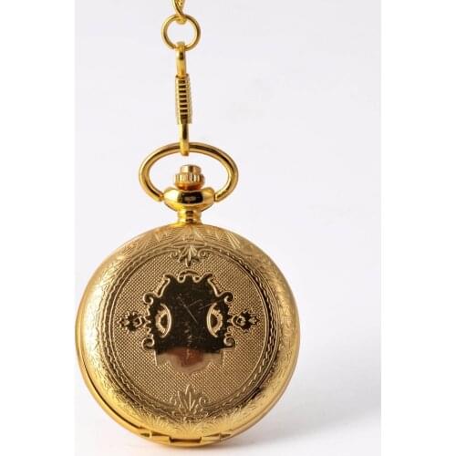 1036 Fashion Quartz Golden Bronze Pocket Watch Antique Hollow Greek Numerals Luxury Gift Necklace Chain Pendant Watch