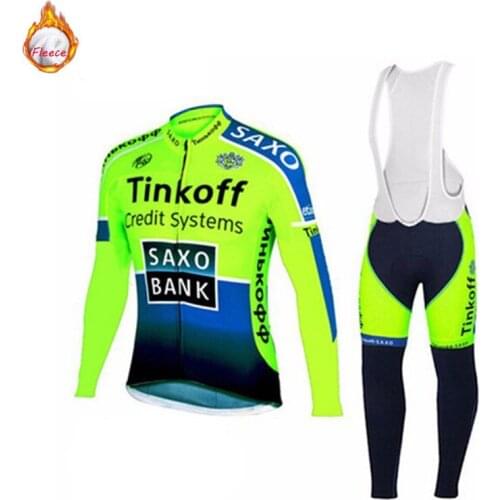 2022 New Warm 2022 Winter Thermal Fleece Cycling Jersey Set Mens Outdoor Riding MTB Ropa Ciclismo Bib Pants Set Cycling Clothi