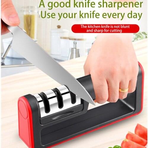 NEW Non-Slip Knife Sharpener 3 in1Professional Kitchen Sharpening Stone Grinder Whetstone Tungsten Diamond Ceramic Sharpen Tool