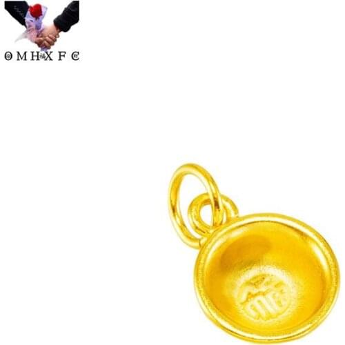OMHXFC Wholesale PN619 European Fashion Fine Hot Woman Girl Party Birthday Wedding Gift Bowl 24KT Gold Pendant Charm