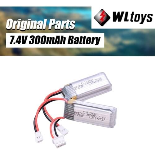 Original Brand For WLtoys F959 XK DHC-2 A600 A700 A800 A430 2.22Wh Rc Drone Spare Parts 2pcs 7.4V 300mAh 2S LiPo Battery