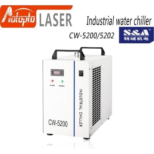 S&A CW5200 CW5202 Industry Air Water Chiller for CO2 Laser Engraving Cutting Machine Cooling 150W Laser Tube