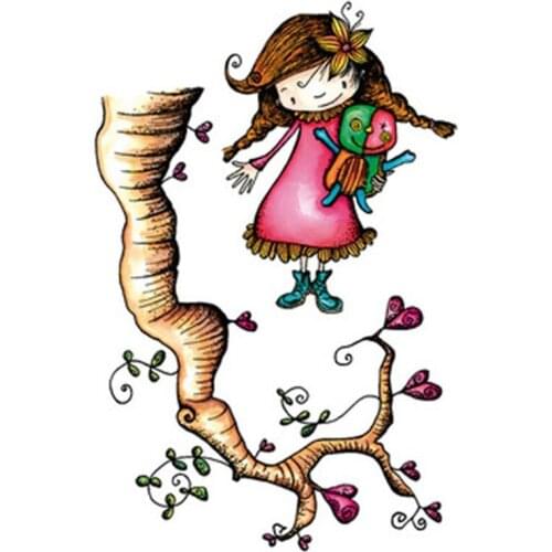 Twig girl Transparent Clear Silicone Stamp/Seal for DIY scrapbooking/photo album Decorative clear stamps