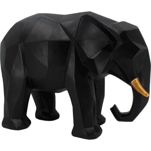 Kubik Elephant Trinket Black Color 27cm Polyester Casting Handmade