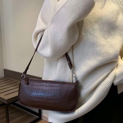 Retro Alligator Women Messenger Handbags Luxury Baguette Shoulder Bags for women 2020 Split Retro Crocodile Bolsas Sac A Main YL