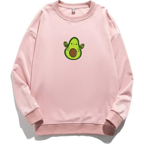 Cute Funny Avocado Print Sweatshirt Unisex Harajuku Oversize Hoody Long Sleeve Streetwear Casual Loose Simple Clothing Aesthetic