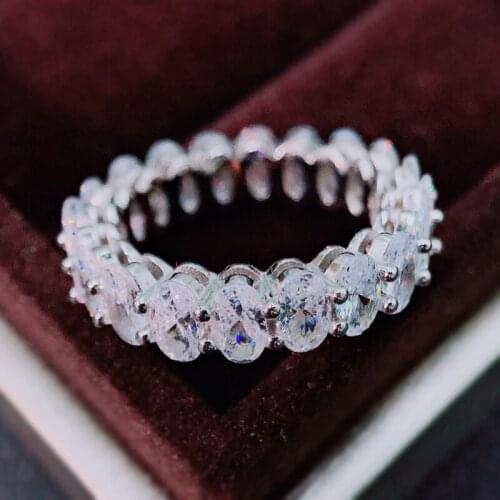 Eternity Promise Ring 925 Sterling Silver Created Moissanite Couple Engagement Wedding Band Rings for Women Men Party Jewelry