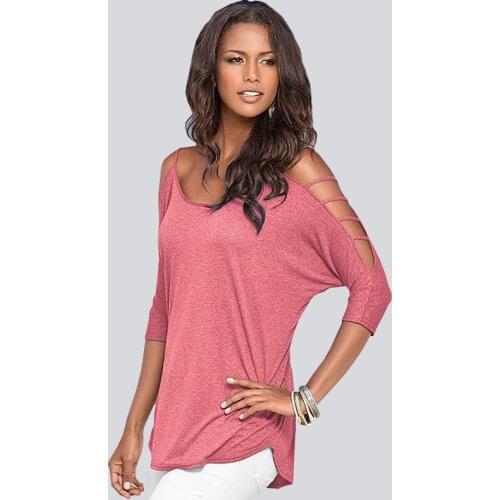 Spring Summer European Sexy Ma'am T Pity New Pattern Round Neck Strapless Bat Seven Part Sleeve Jacket