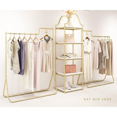 Clothing store hanger womens clothing store shelf display rack side hanging floor clothes hanger decoration shelf