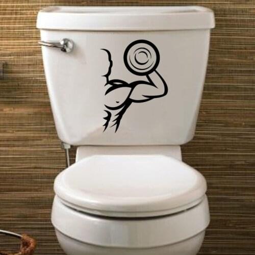 Gym Sports Art Bodybuilding Fitness Home Decor Toilet Wall Stickers Decals Vinyl 6WS0256