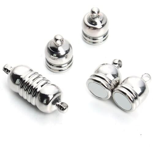 10pcs/lot 8*23mm Jewelry Clasps Metal Copper Plated Rhodium Strong Magnetic Clasps Necklaces Bracelets Accessories For Jewelry