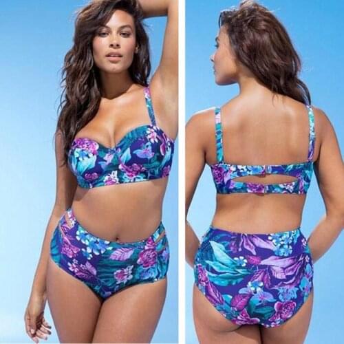 Womens Swimwear 2021 Bikini Plus Size Two-Piece Suit High Waist Bikini Plus Size European And American Swimsuit Women