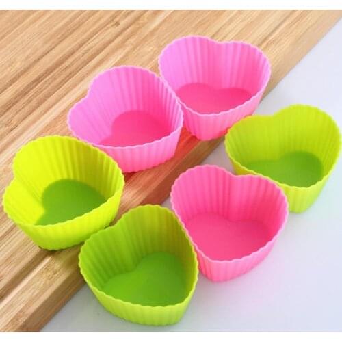 1000pcs/lot, Silicone Cupcake Cases Heart Shaped Cake Baking Molds Cup Set Kitchen Craft Tool Bakeware Pastry Tools Cake Mold