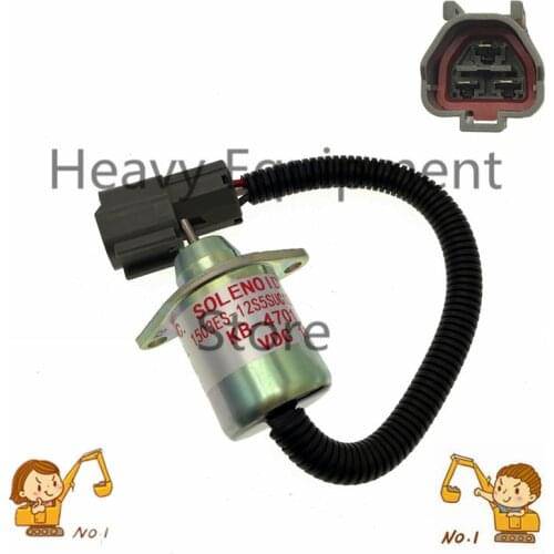 12V Fuel Shutdown Stop Solenoid for Yanmar John Deere Komatsu Excavator Tractor 119233-77932 1503es-12s5suc12s 425-35925