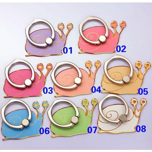 2020 New Arrival Candy Color Mobile Phone Holder Finger Ring Aluminum Alloy + Zinc Alloy Snail Phone Stand