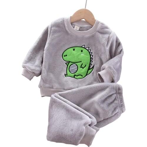 2020 Kids Pajamas Winter Thick Pajamas Elvet Boys Warm Home Clothes Toddler Girls Autumn Christmas Pajamas De Navidad Familiar