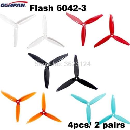 4pcs/2pairs Gemfan Flash 6042 6 Inch 3-Blade PC CW CCW Propeller for RC Models Multicopter Frame ESC Spare Part Accessories